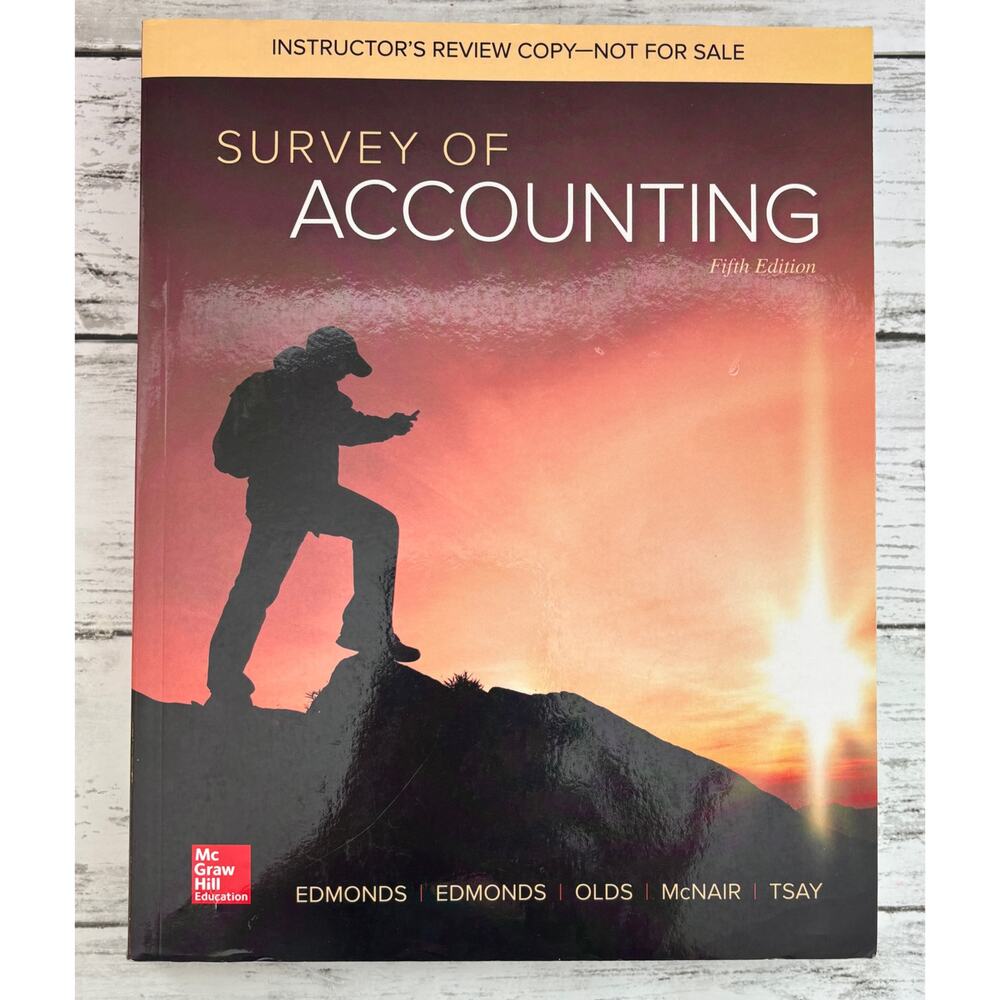 Survey Of Accounting 5th Edition Instructor’s Review Copy Paperback Book